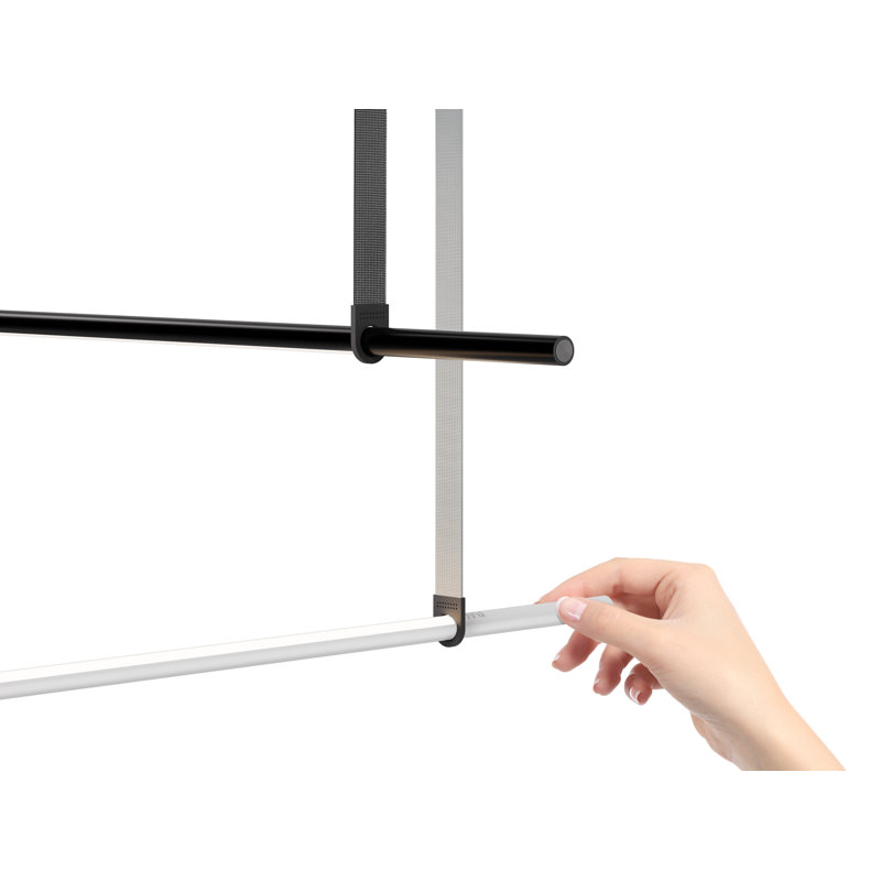 T.O 2 - Light Kitchen Island Modern Linear Pendant, Chrome, Chrome/Burnt Orange