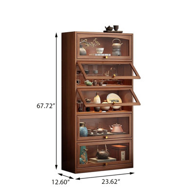Bibliothèque 23,62 "en bois massif brun