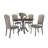 Iris Weathered White Wood 5-Piece Dining Set