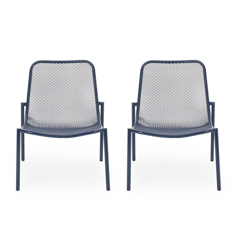 2 Stackable Chair Assembly, Matte Navy Iron Prowess, Hand-Crafted Details Combined, 26" X 22.39" 26", Seat 18" 19.5" 12.5 Iron, Mounted,