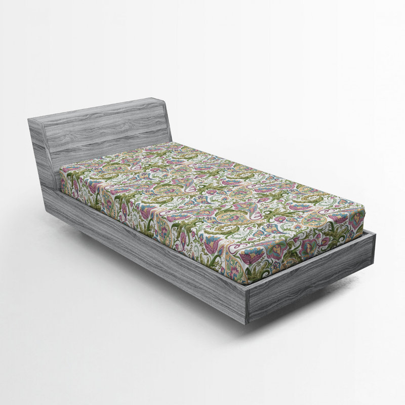Microfiber Floral Fitted Sheet, Twin XL Fitted Sheet