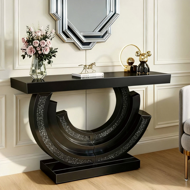Console avec miroir en verre et miroir