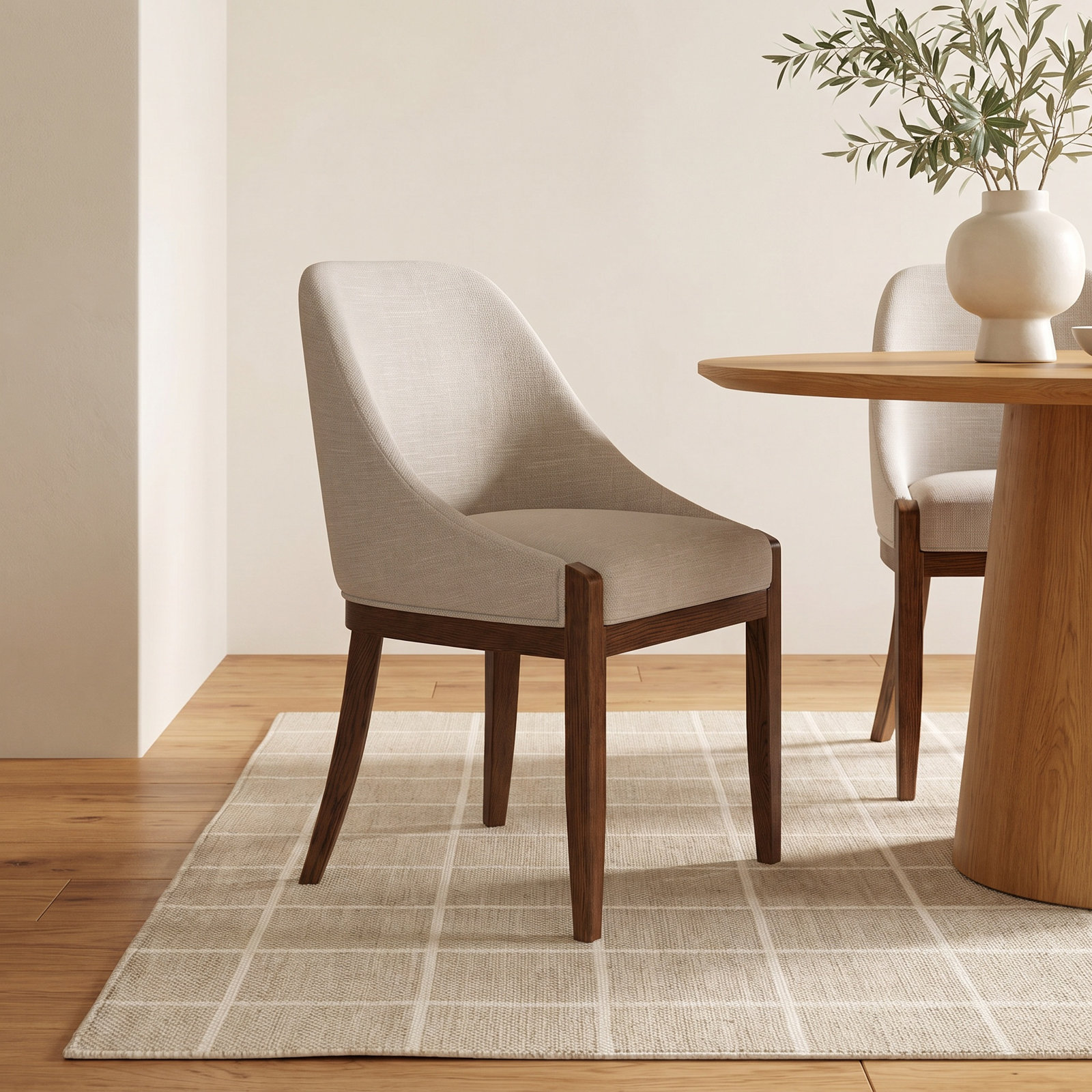 Daya Dining Chair, Light Grey Performance Basketweave