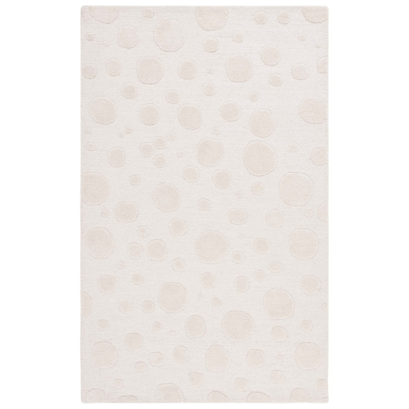 Tapis ivoire en laine / coton touffeté à la main Jennaka, Rectangle 4 pi x 6 pi