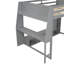 Lit mezzanine double en bois avec bureau, étagères à rangement multiples, DEL et support à vêtements suspendu, gris (ancien SKU: N7090001042E)