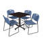 Table de salle de repos carrée Nicklas, 4 chaises empilables Zeng-32668251-32668249