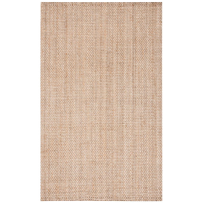 Nenuphar Natural Fiber Hand Woven Jute Solid Color Rug, Rectangle 4' x 6'