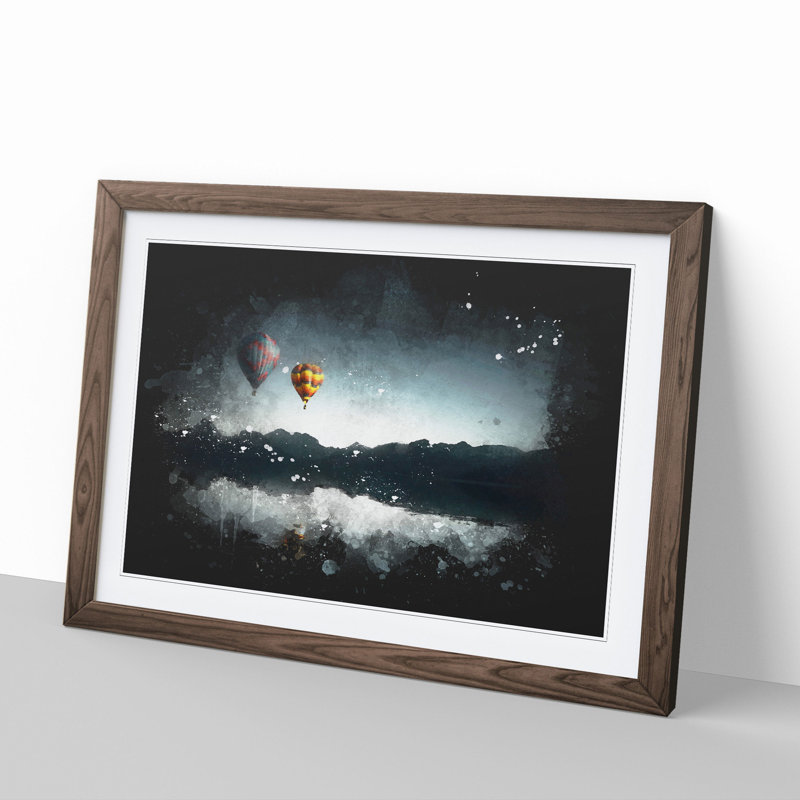 Hot Air Balloons Vol.2 - Picture Frame Graphic Art, 48cm H x 65cm W x 2cm D, Walnut Framed