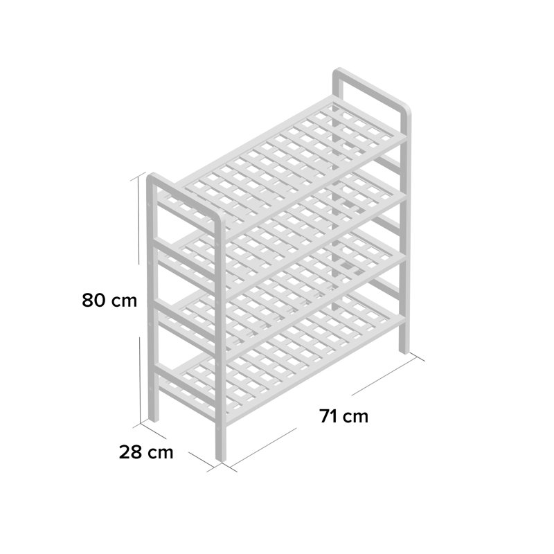 Amelie Solid Wood Shoe Rack, Walnut