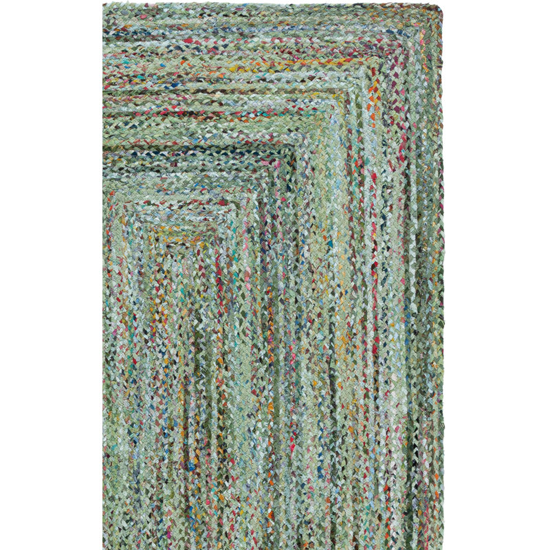 Braided Hand Woven Cotton Solid Color Indoor Rug, Rectangle 3' x 5'