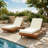 Lounge Chaise With Headrest, Acacia Wood(Set Of 1)-61495453