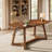 63-inch Solid Wood Home Office Desk, Oval Executive Desk With Sturdy Tapered Legs