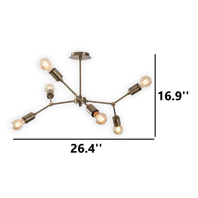 Lustre spoutnik 6 lumières Orion, Chrome chrome