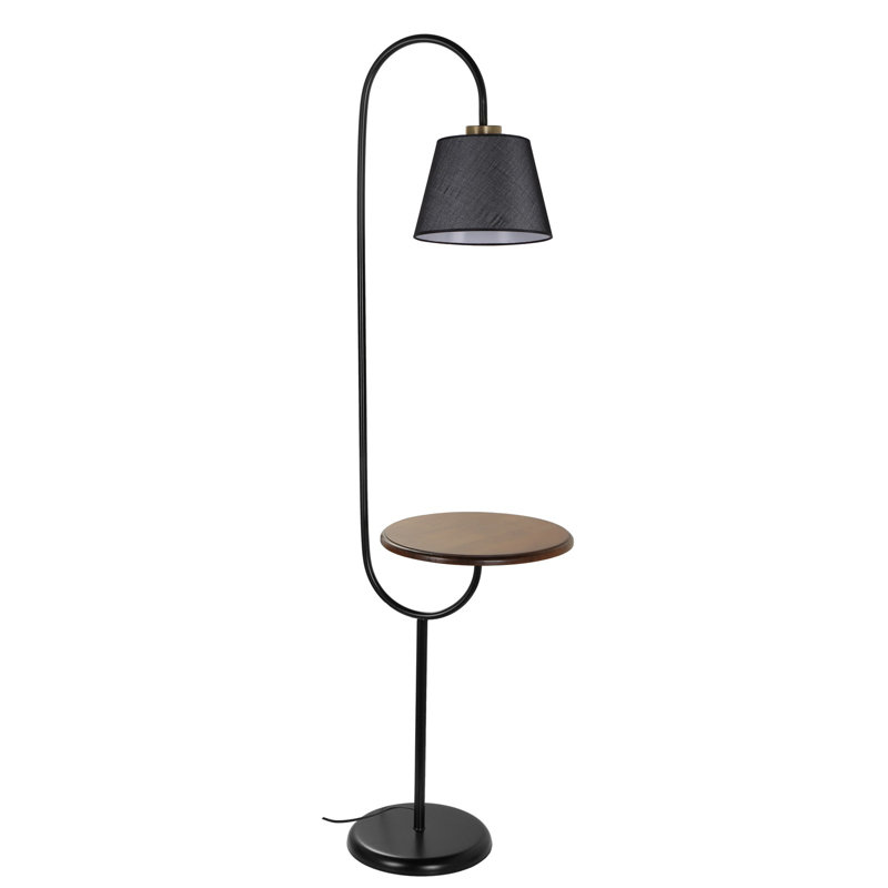 Brentley 160cm Tray Table Floor Lamp, Black