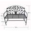 Blue Metal Garden Bench Tree Pattern-109762775