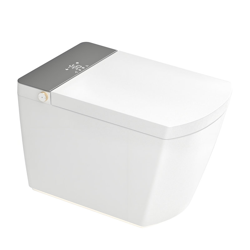 Toilette intelligente intégrée moderne: couvercle à ouverture / fermeture automatique, siège chauffant, lavage à l'eau chaude instantanée, chasse automatique et à distance