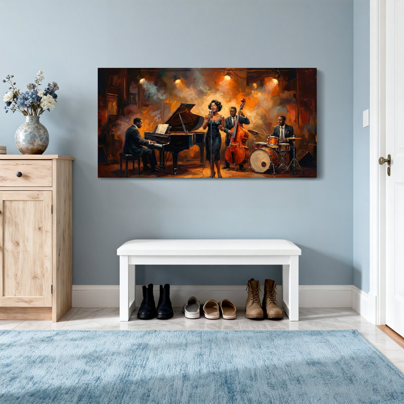 «Abstract Jazz Band Performance», reproduction d'art sur toile, H 24 po x l 48 po