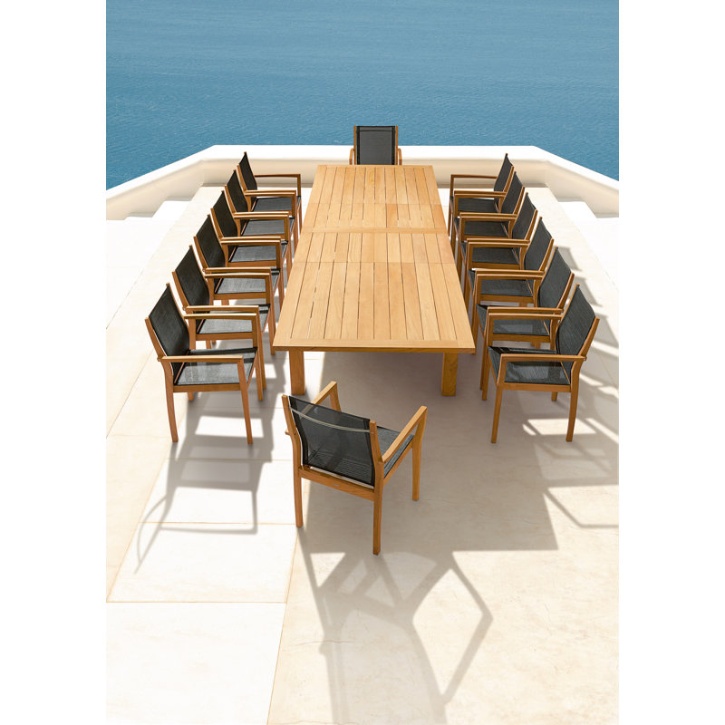 Horizon Outdoor Teak Dining Armchair, Pearl
