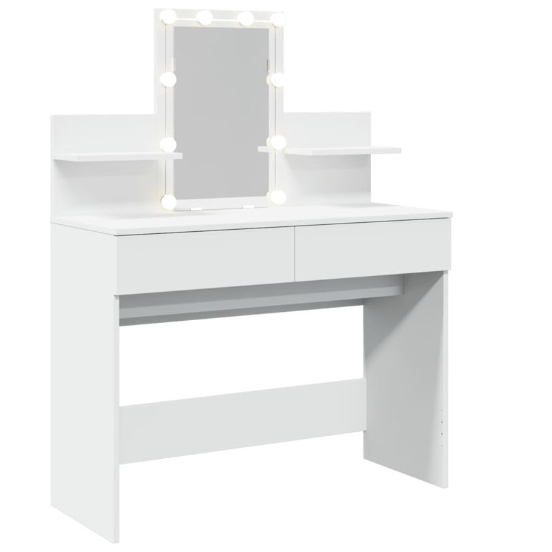 Dressing Table with Mirror, White