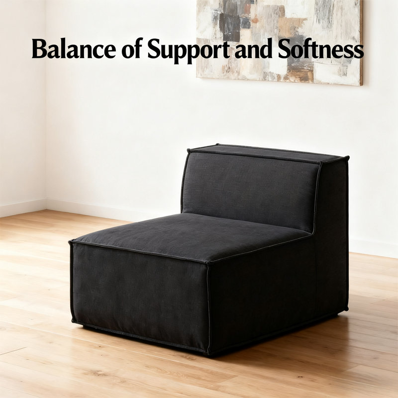 38" Luxury Armless Module Sofa Chair For Living Room, Comfy Cloud, No Assembly Required, Modern Modular Sofa With Deep Seat, Upholstered Plush Couches