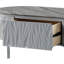 Elegant Gray Coffee Table With High Gloss Top And 3/4 Extension Function Chic Oval Shape Storage Space