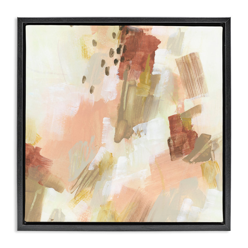 "Boho Speckled", art mural encadré flottant abstrait par June Erica Vess, Cadre flottant noir de jais, H 25 po x l 25 po