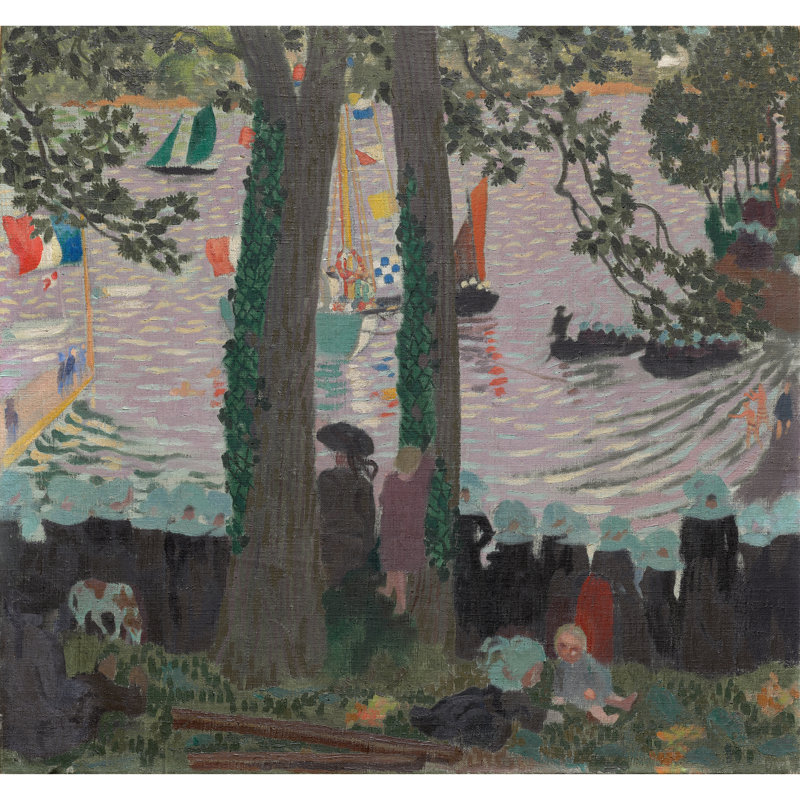 Bénédiction d'un voilier sur la rivière Belon (1899), H 15 po x l 16 po