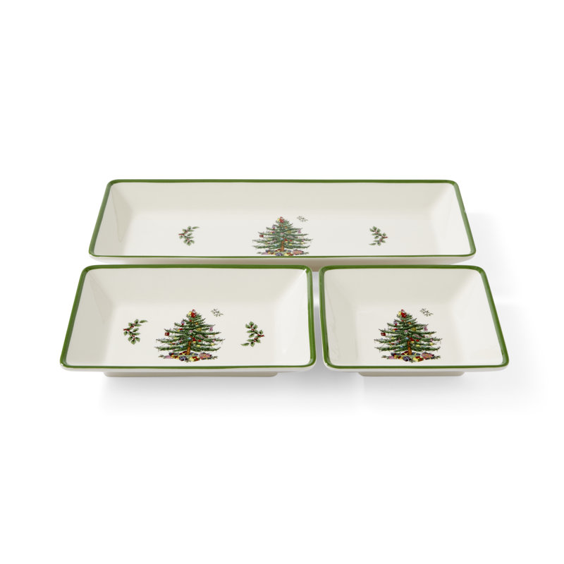 Christmas Tree 3PC NESTING TRAYS TRADITIONAL
