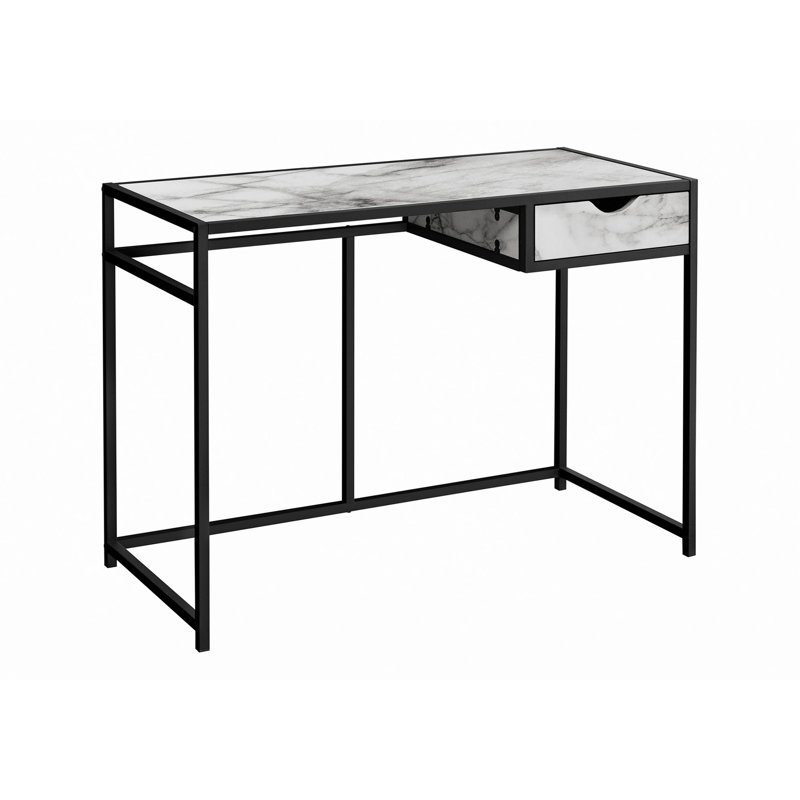 Bureau d'ordinateur, bureau personnel, ordinateur portable, tiroir de rangement, travail, métal noir, contemporain, moderne