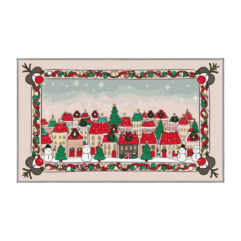 Tapis vacances de Noël The Holiday Aisle®, Rectangle 7 pi x 10 pi