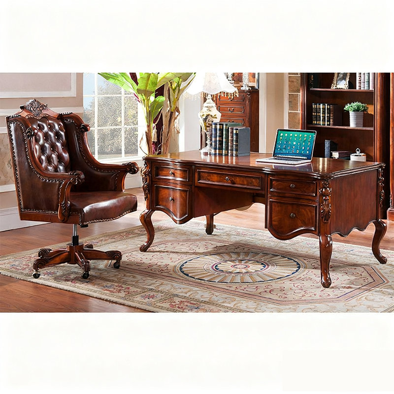 European style desk and chair set