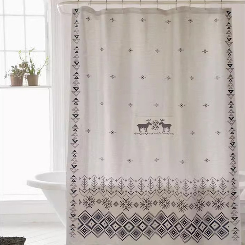 Rideau de douche en mélange de lin