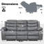 Ensemble de salon inclinable en cuir 3 pièces Lacreta Humes-105475123
