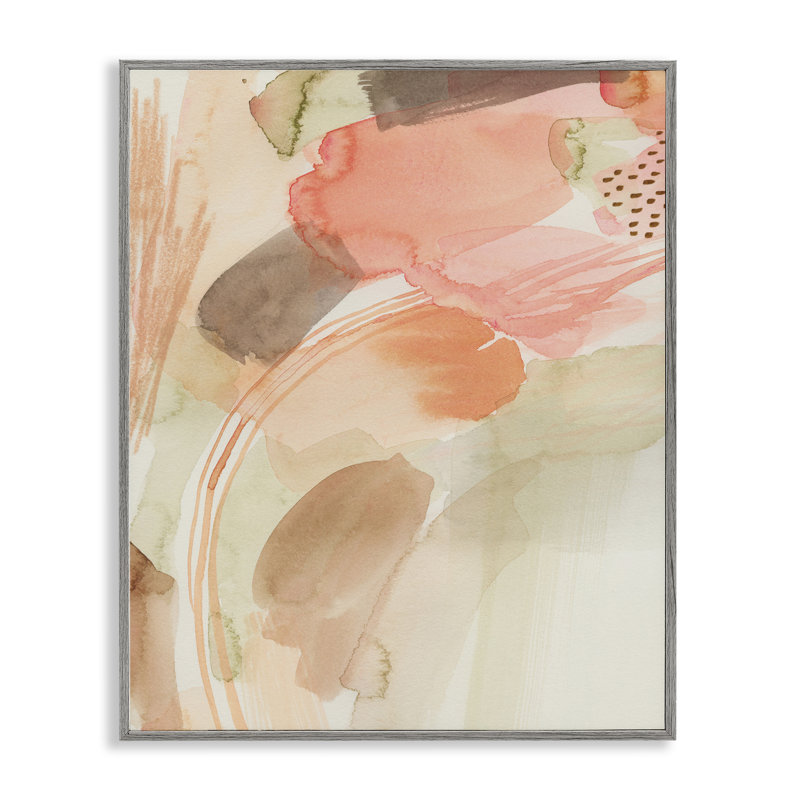 Abstrait rose et beige, estampe numérique par Grace Popp, H 14 po x l 11 po, Estampe numérique Farmhouse