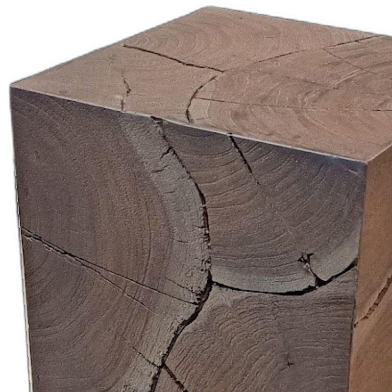 Table de bout carrée 20 po en bois massif vieilli noir