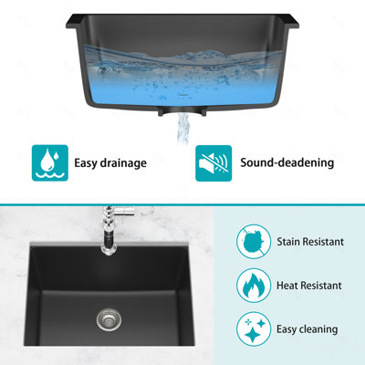 Integrated Single Bowl Quartz Kitchen Sink