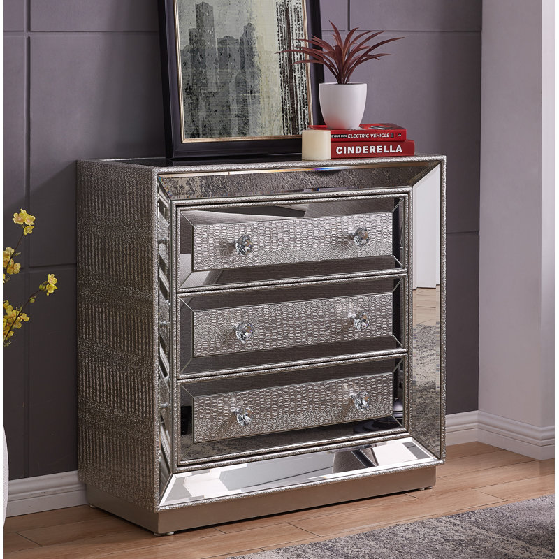 Solid Wood 90cm W 3 - Drawer Chest of Drawers