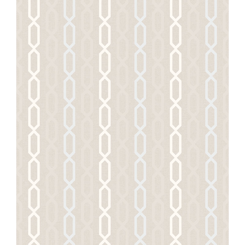 Papier peint rayé non collé Seabrook Designs Jorja, Gris clair / ivoire métallique