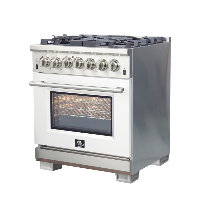 Capriasca - Titanium Professional 30" 4.32 cu. ft. Freestanding Dual Fuel Range with Nightlight, White