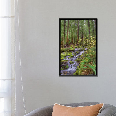«Forest Landscape with Cascading Stream», reproduction de photo sur toile