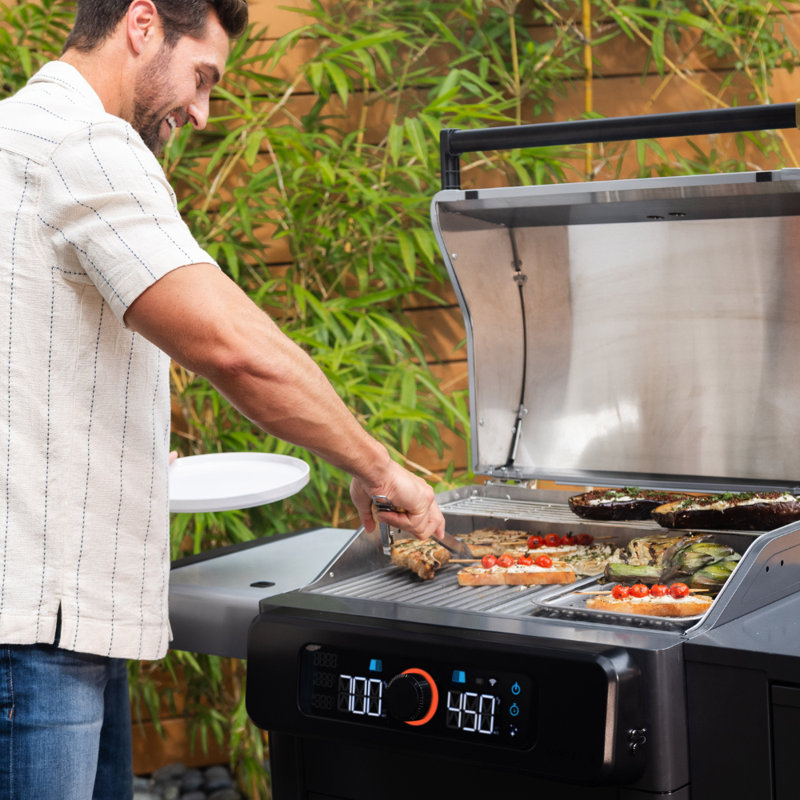 Current Model G Dual Zone Full-Size Electric Grill With Cabinet - Dark Grey