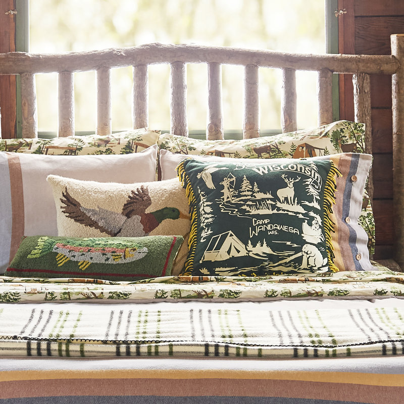 Coussin en laine Camp Wandawega Mallard