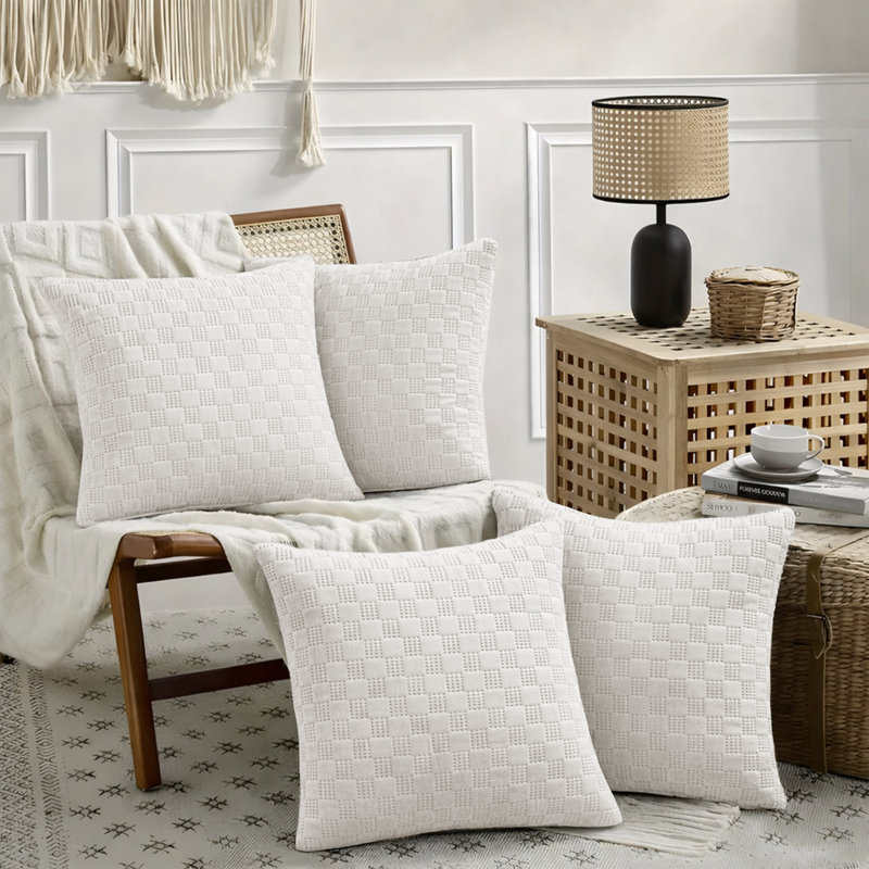 Albelo Square Cushion, White