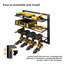 Support de rangement mural robuste pour outils électriques en métal, 3 niveaux, noir
