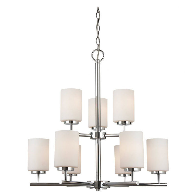 Oslo Nine Light Chandelier from Generation Lighting , Chrome, No