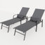 Fauteuil inclinable pour la piscine en gris - construction en acier, revêtement rouille, coussin moelleux, dossier réglable en acier pour l'extérieur, finition rouille, tissu respirant, positions lombaires