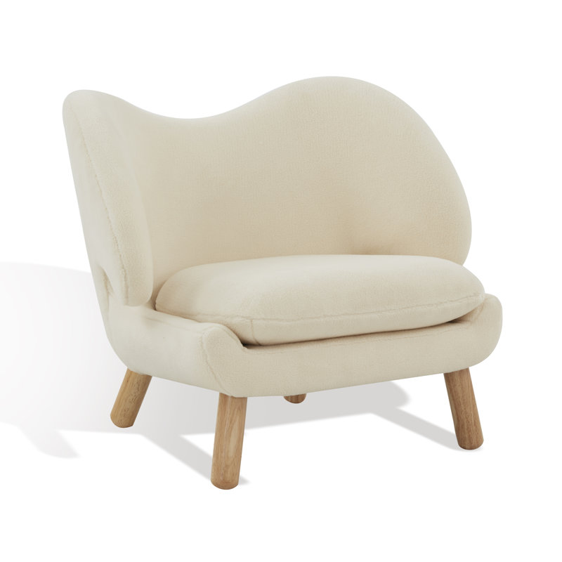 Felicia Contemporary Accent Armchair, Natural, Ivory
