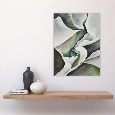 Fabric Folds Grey Abstract Watercolour Wall Art Print
