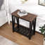 Ensemble de 2 tables de bout Farmhouse, table d'appoint rustique étroite avec tablette de rangement pour petits espaces, table de chevet ou canapé rétro pour le salon et la chambre à coucher