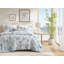 Literie 3 pièces en satin de coton imprimé de luxe, 100 % coton, bleu marine, taille King-136114771